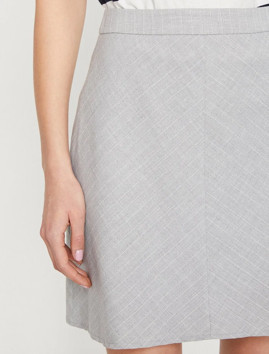 11892 Grey Patterned Midi Skirt