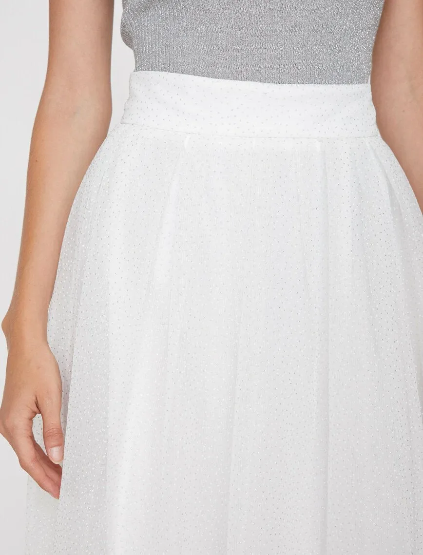 12162 Powder Tulle Detailed Midi Skirt