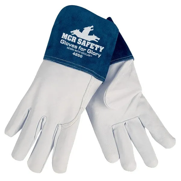 4850XL MCR Safety Gloves for Glory Welding Gloves, X-Large, Leather, White