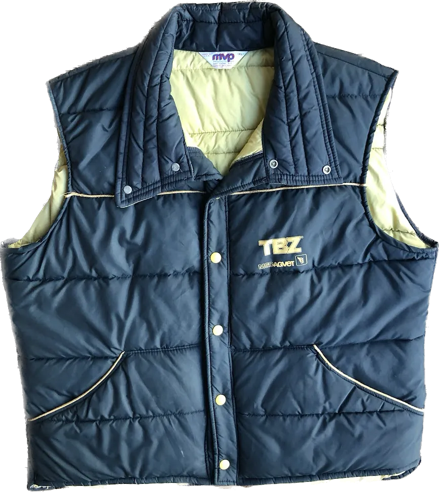 80s MVP Navy Puffer Vest      XL