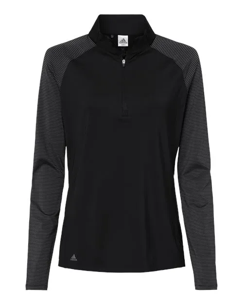 adidas Women's Stripe Block Quarter-Zip Pullover