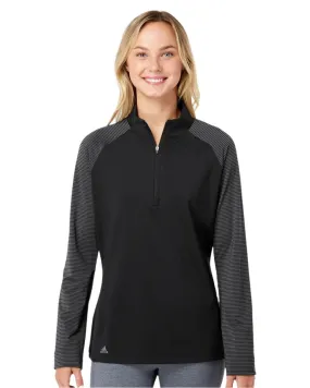 adidas Women's Stripe Block Quarter-Zip Pullover