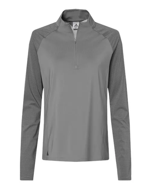 adidas Women's Stripe Block Quarter-Zip Pullover