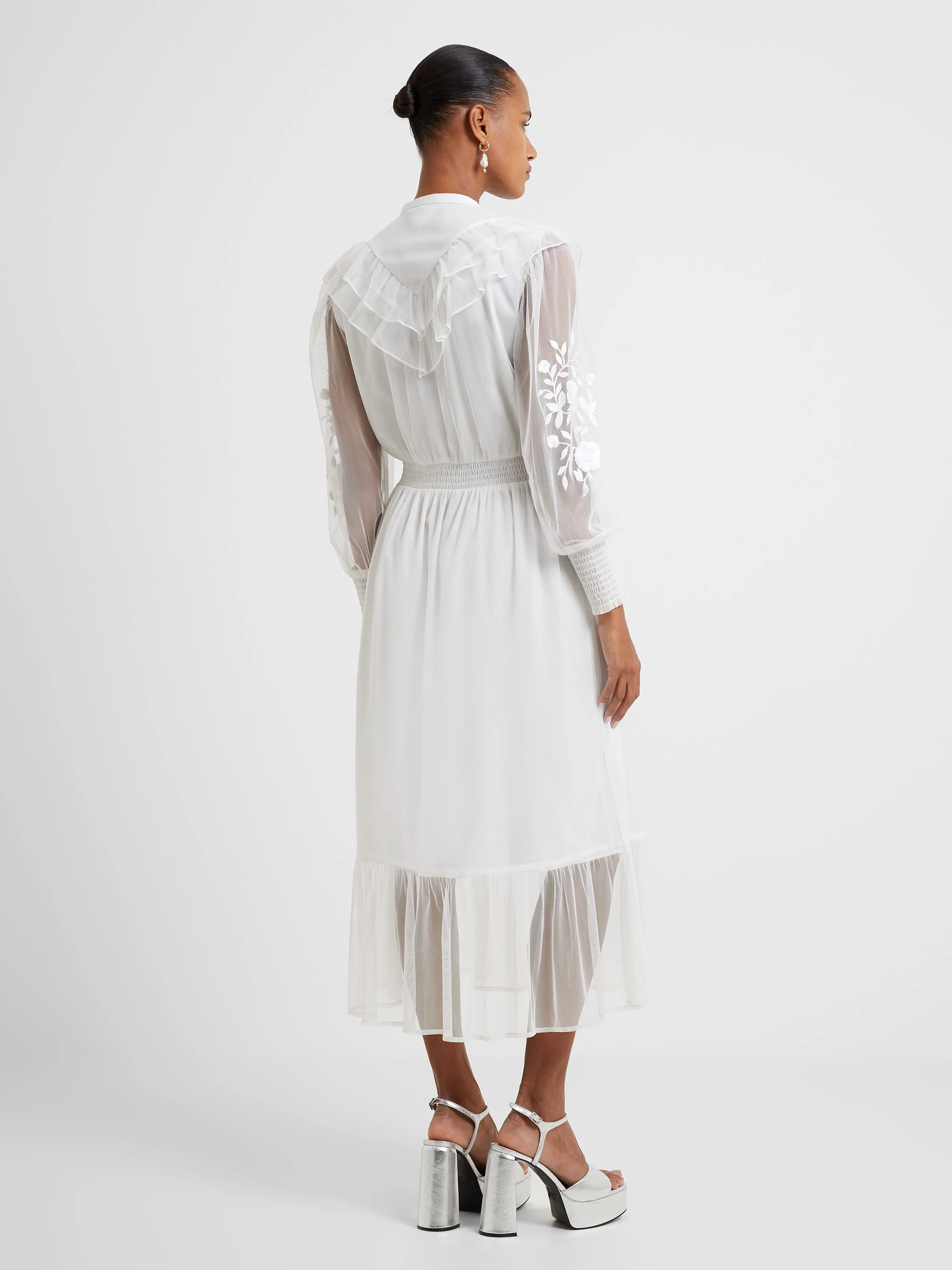 Ambra Embroidered Mesh Midi Dress