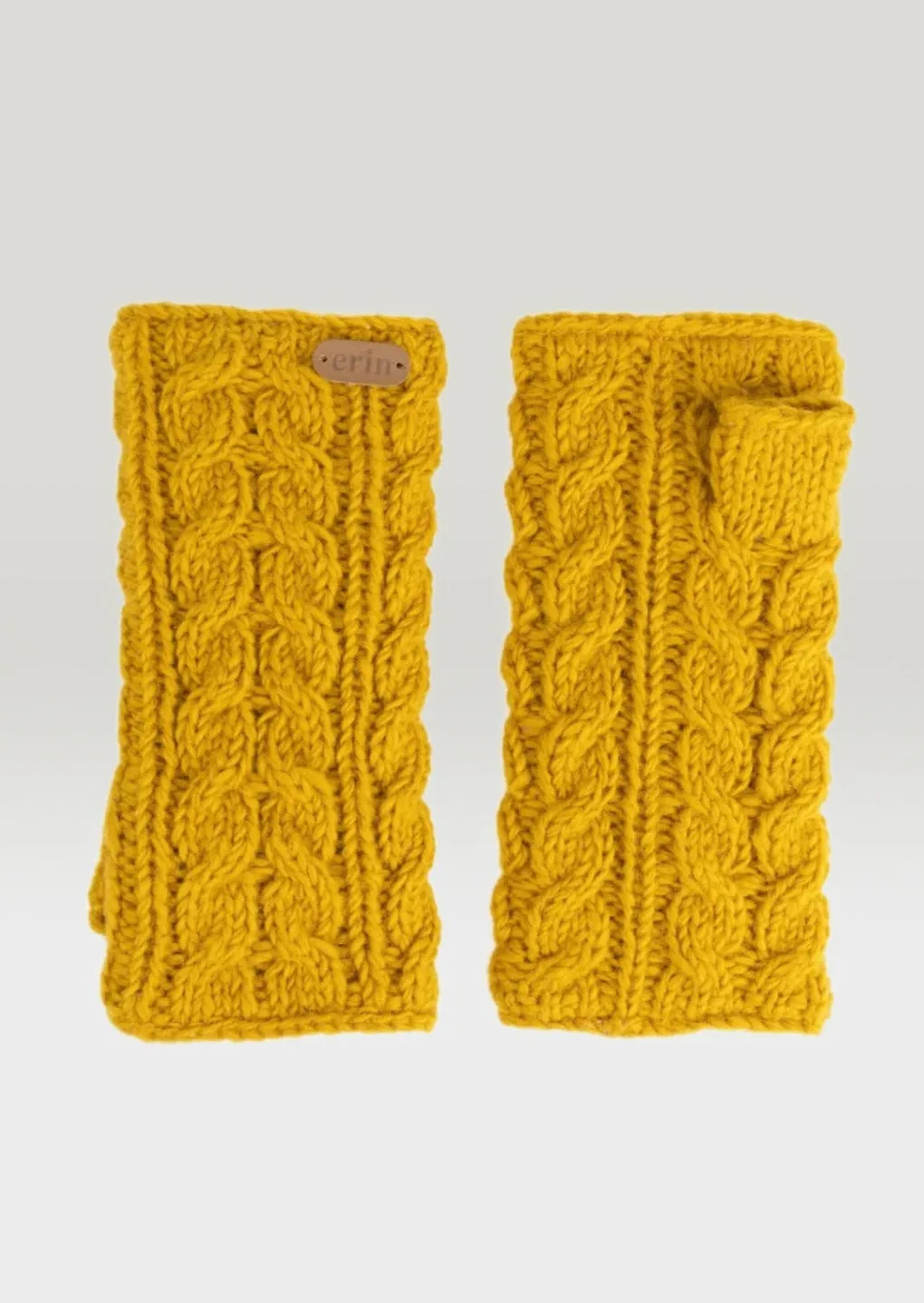 Aran Cable Handwarmers | Sunflower