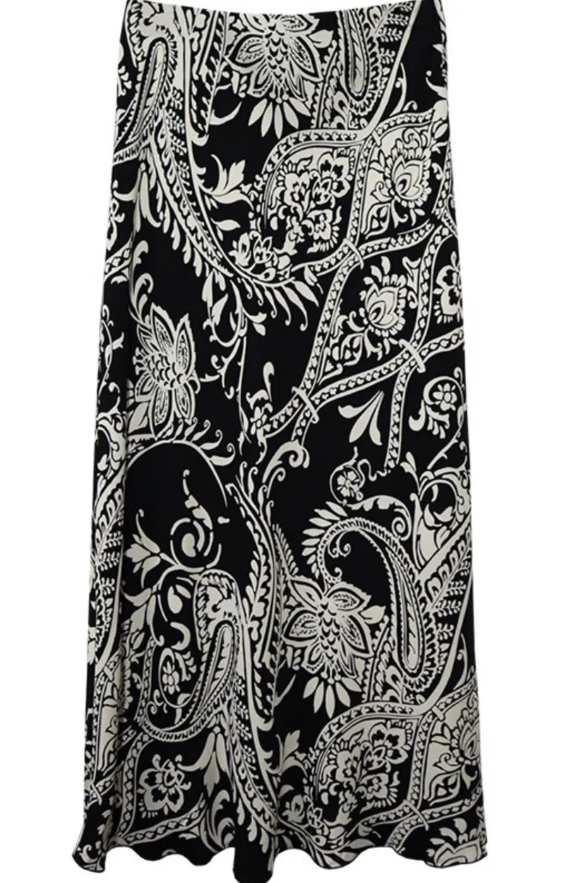 BIAS MIDI CUT SKIRT - PAISLEY