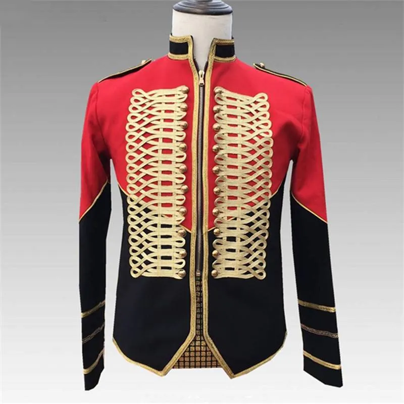 Black Red Gold Court Trendy Costume Style Men Jacket