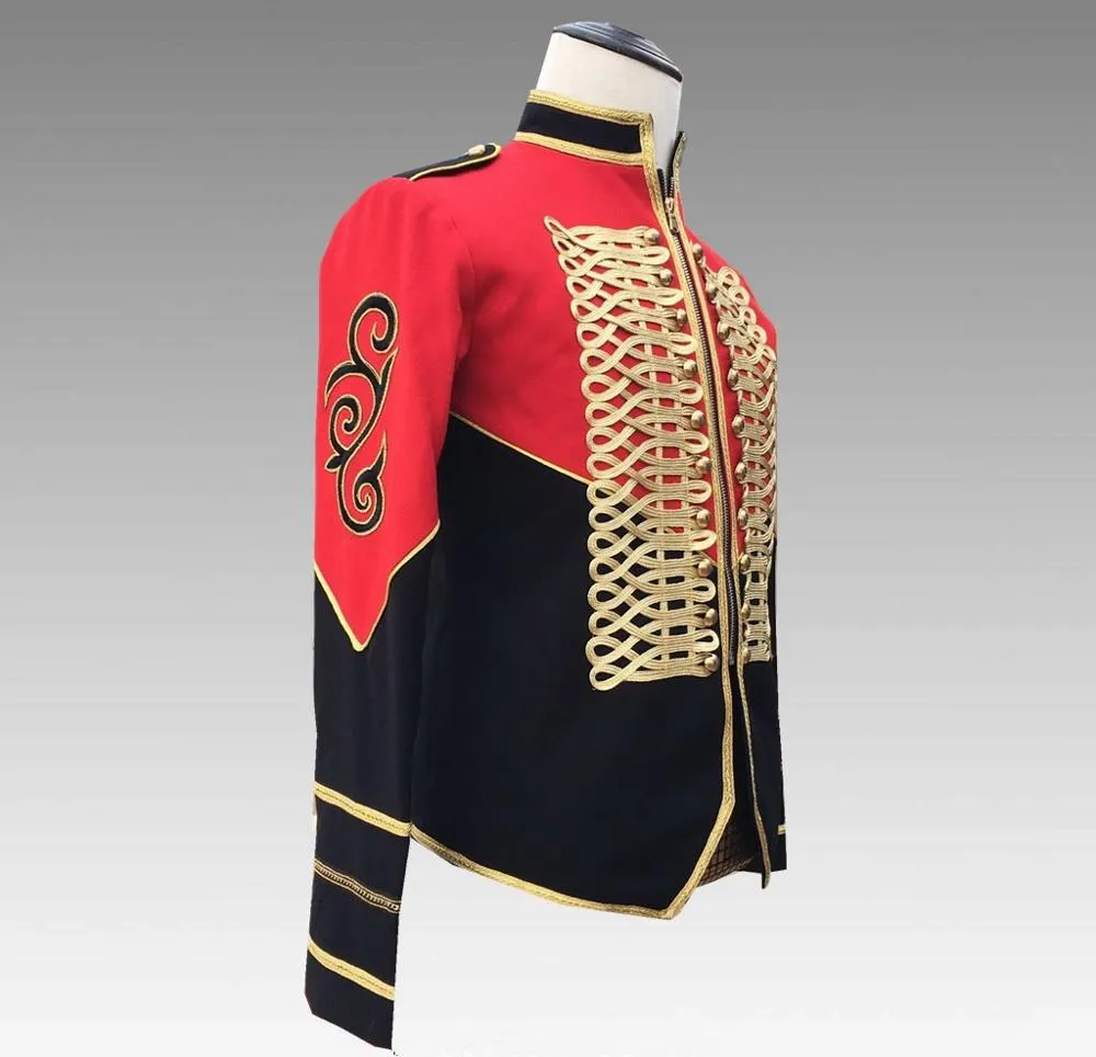 Black Red Gold Court Trendy Costume Style Men Jacket