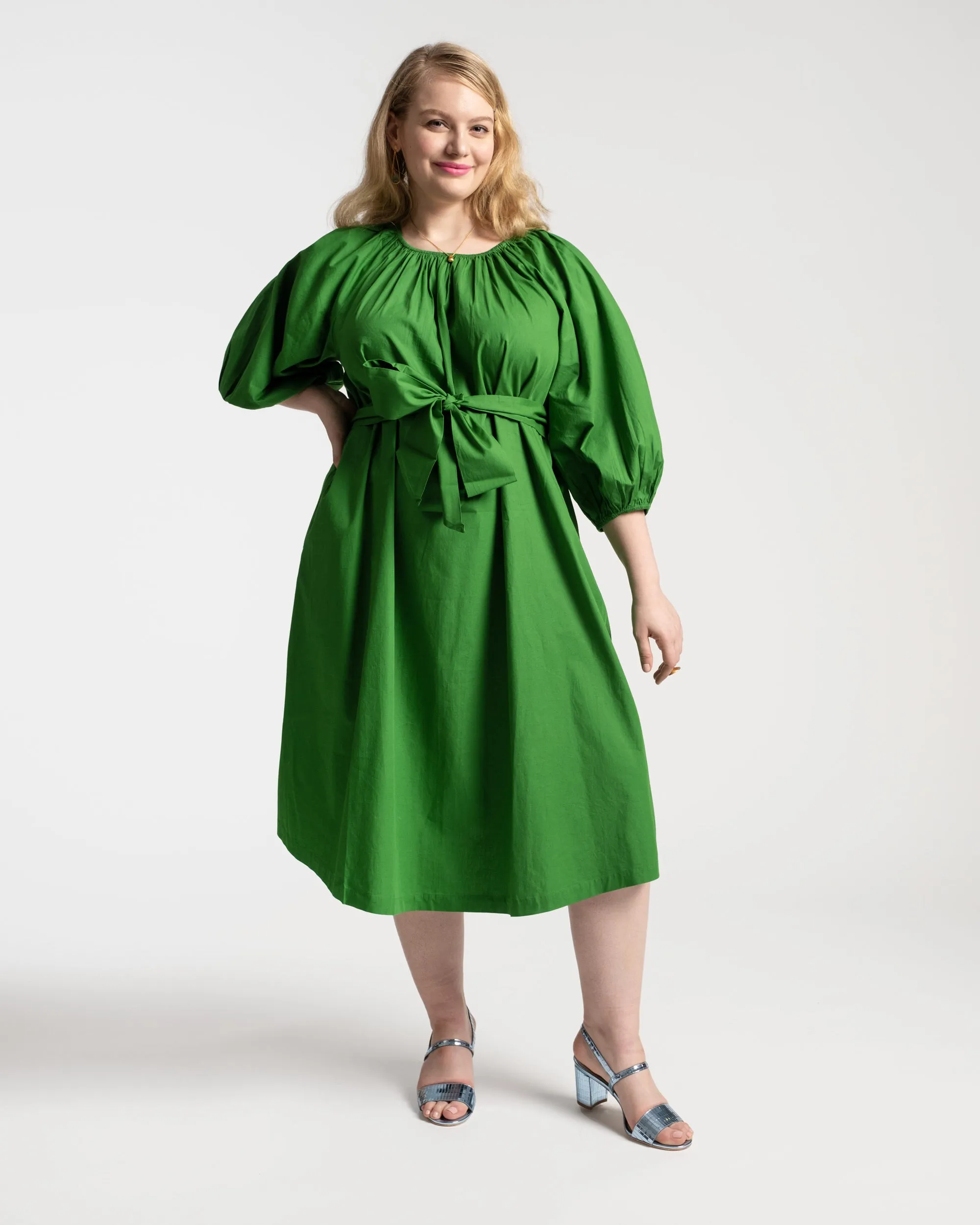 Bliss Midi Dress Cotton Poplin Green