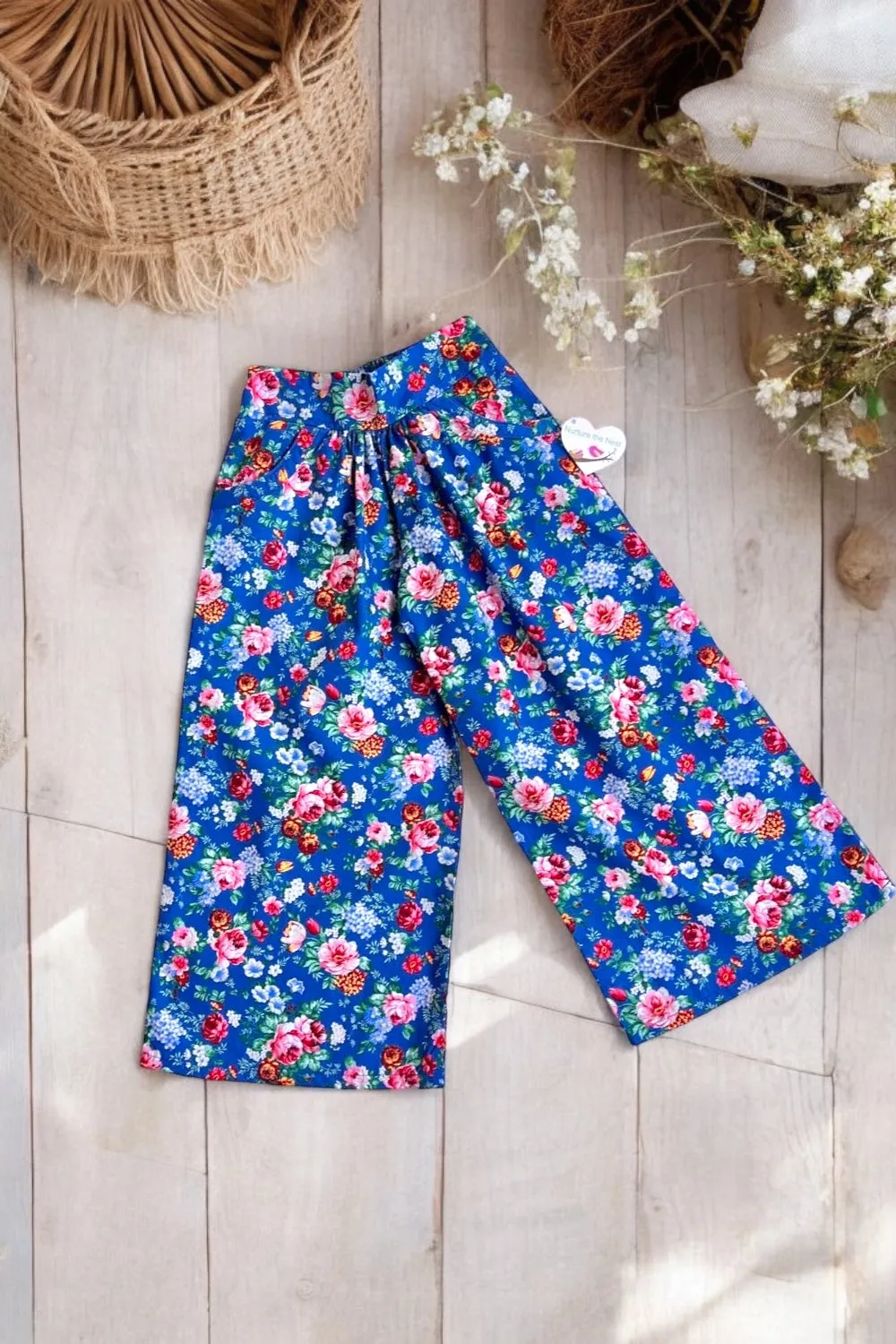 Boho Pants | Enchanted Garden in Blue