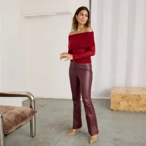 Bordeaux Vegan Leather Trouser