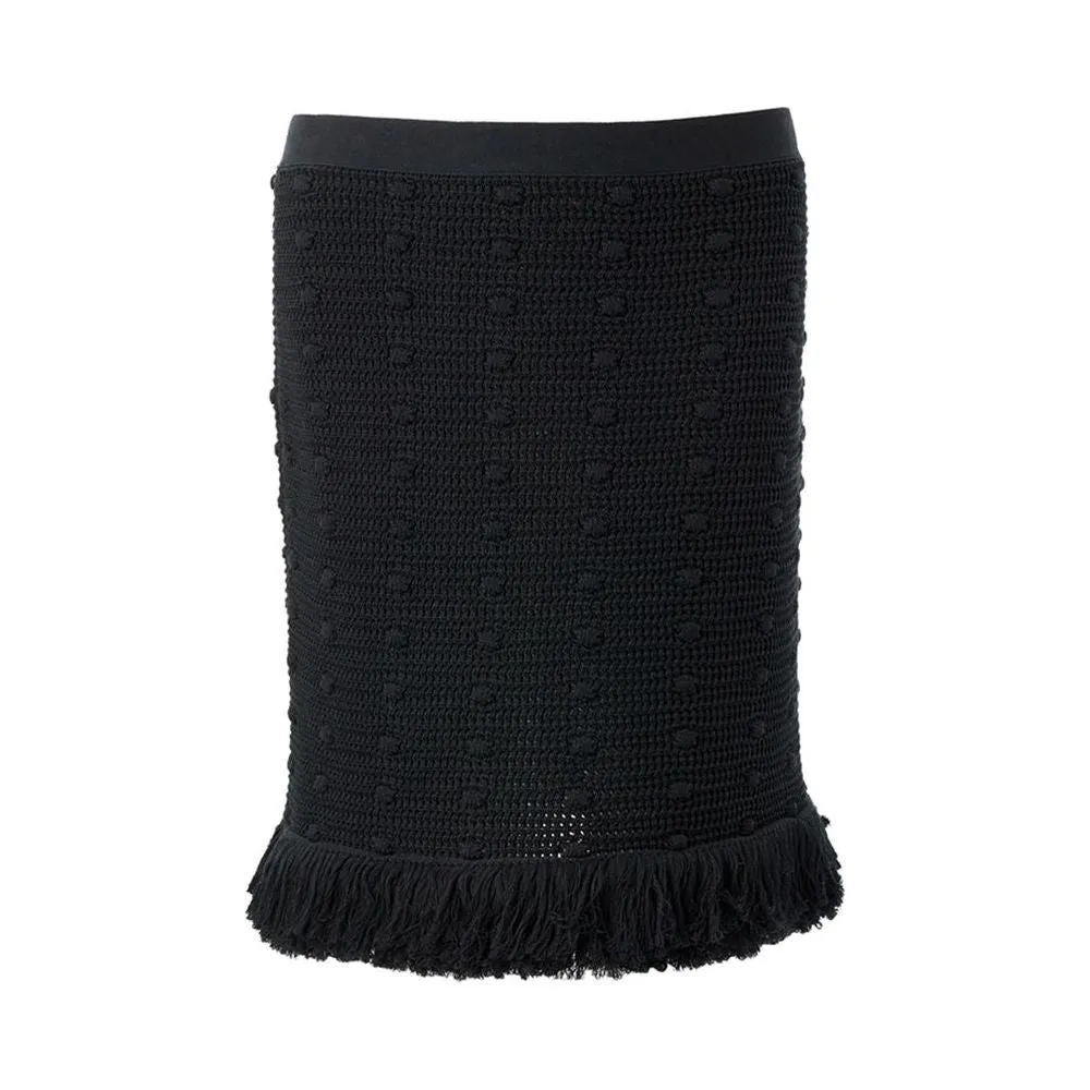 Bottega Veneta Elegant Black Cotton Skirt