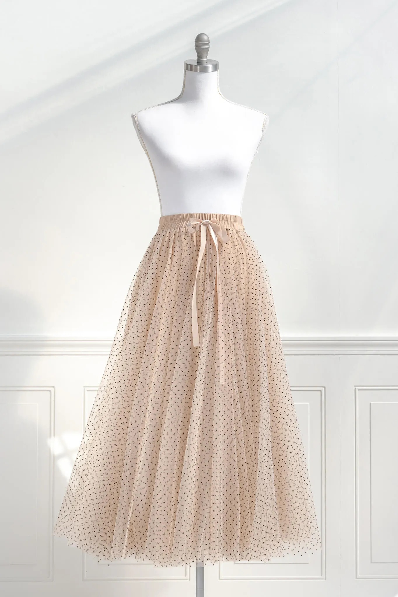 Chloe Tulle Midi Skirt - Polka Dot