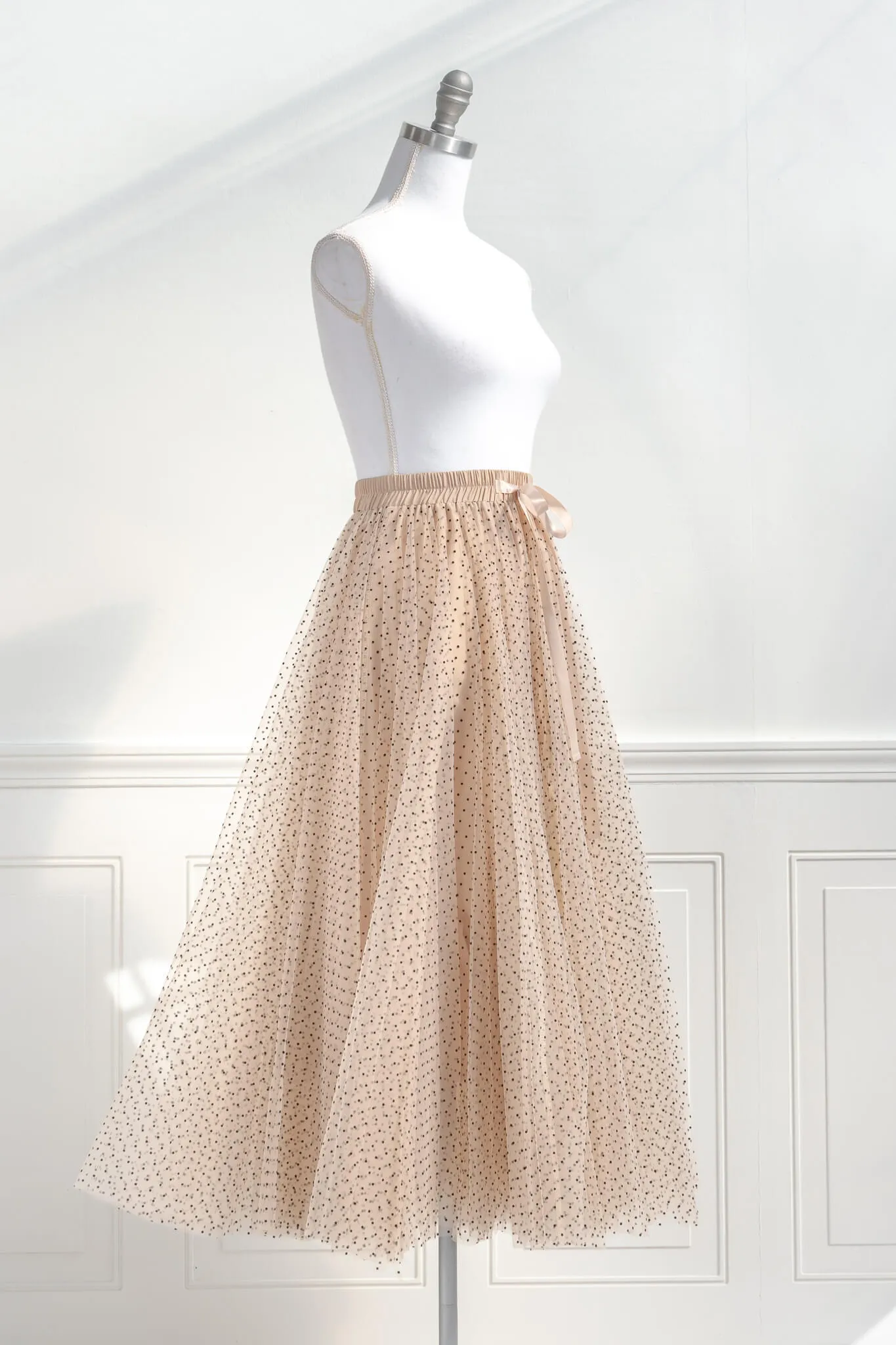 Chloe Tulle Midi Skirt - Polka Dot