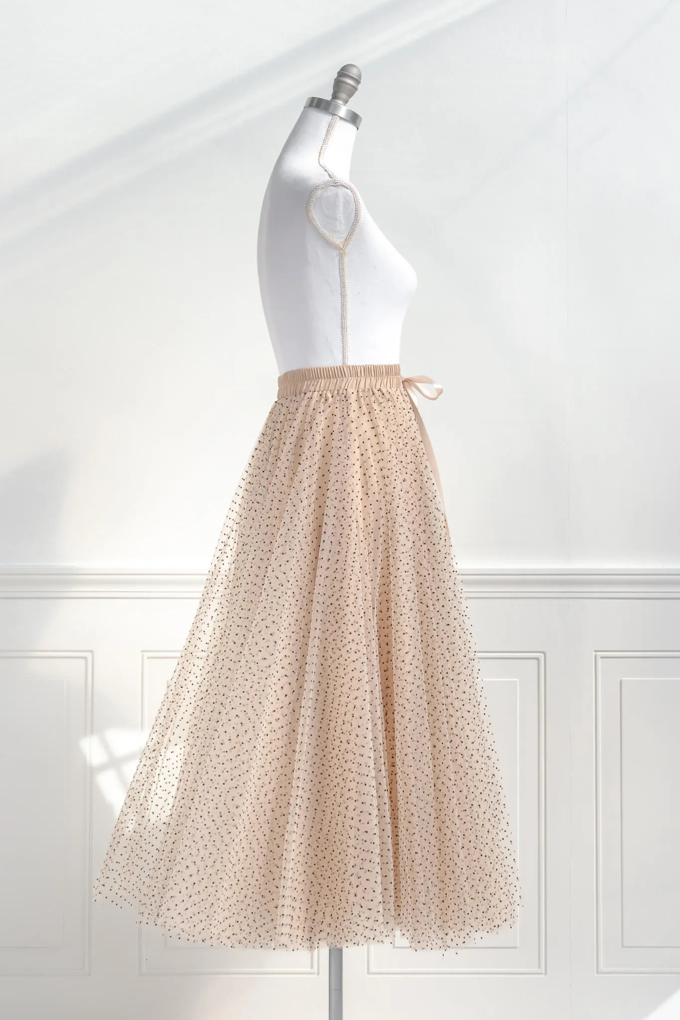 Chloe Tulle Midi Skirt - Polka Dot