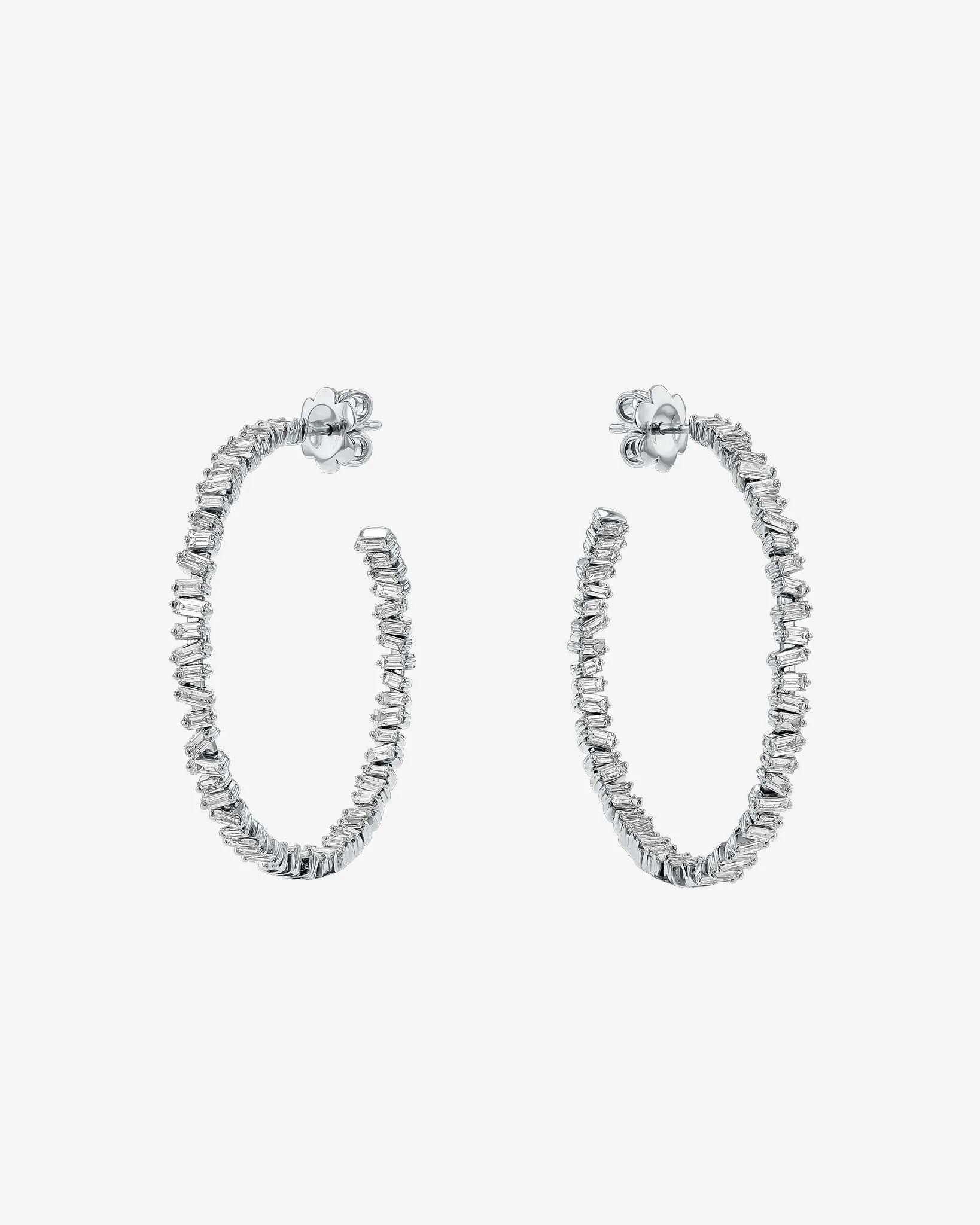 Classic Diamond Midi Hoops