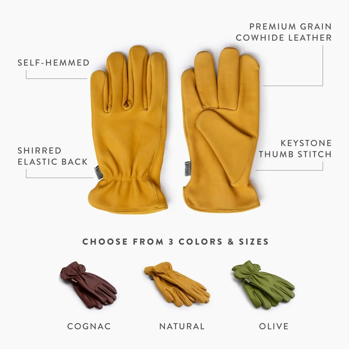 Classic Work & Gardening Glove: Cognac