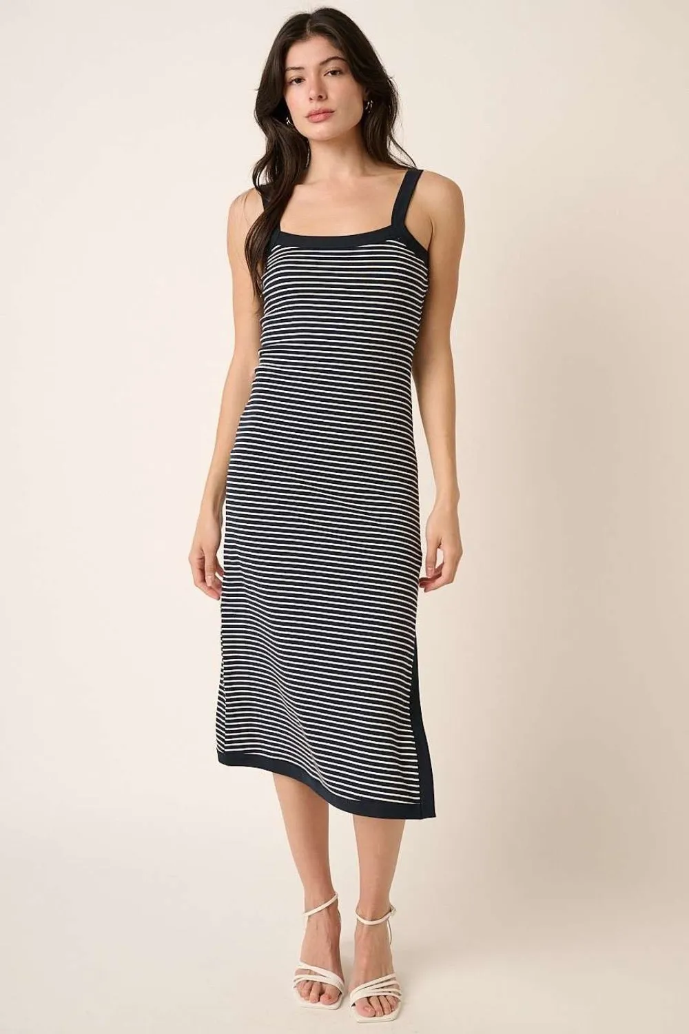 Contrast Striped Midi Cami Dress