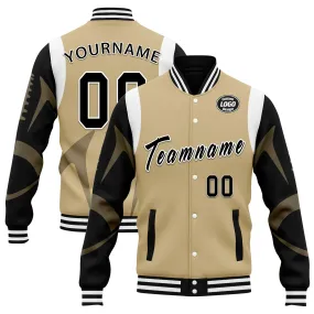 Custom Yellow New Orleans Jacket Bomber Full-Snap Varsity Letterman Personalized Jacket FZ005-D025004-19