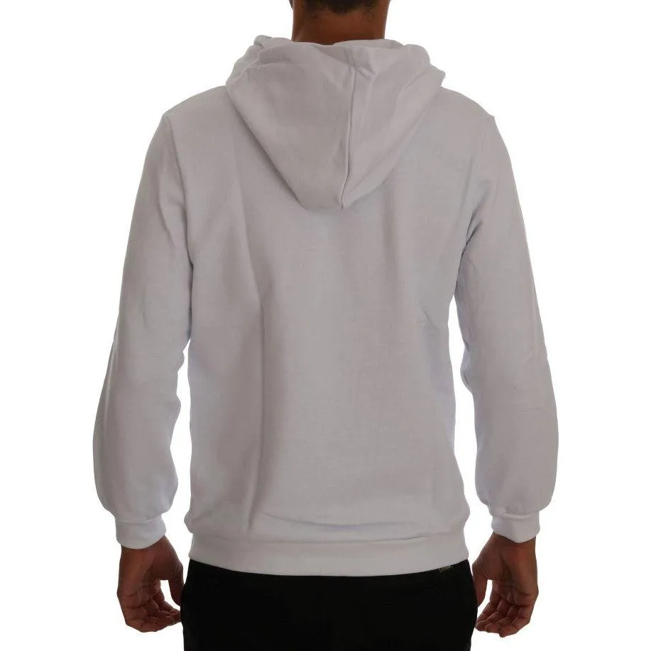 Daniele Alessandrini Elegant White Cotton Hooded Sweater