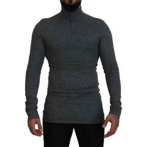 Dolce & Gabbana Elegant Dark Gray Pullover Sweater