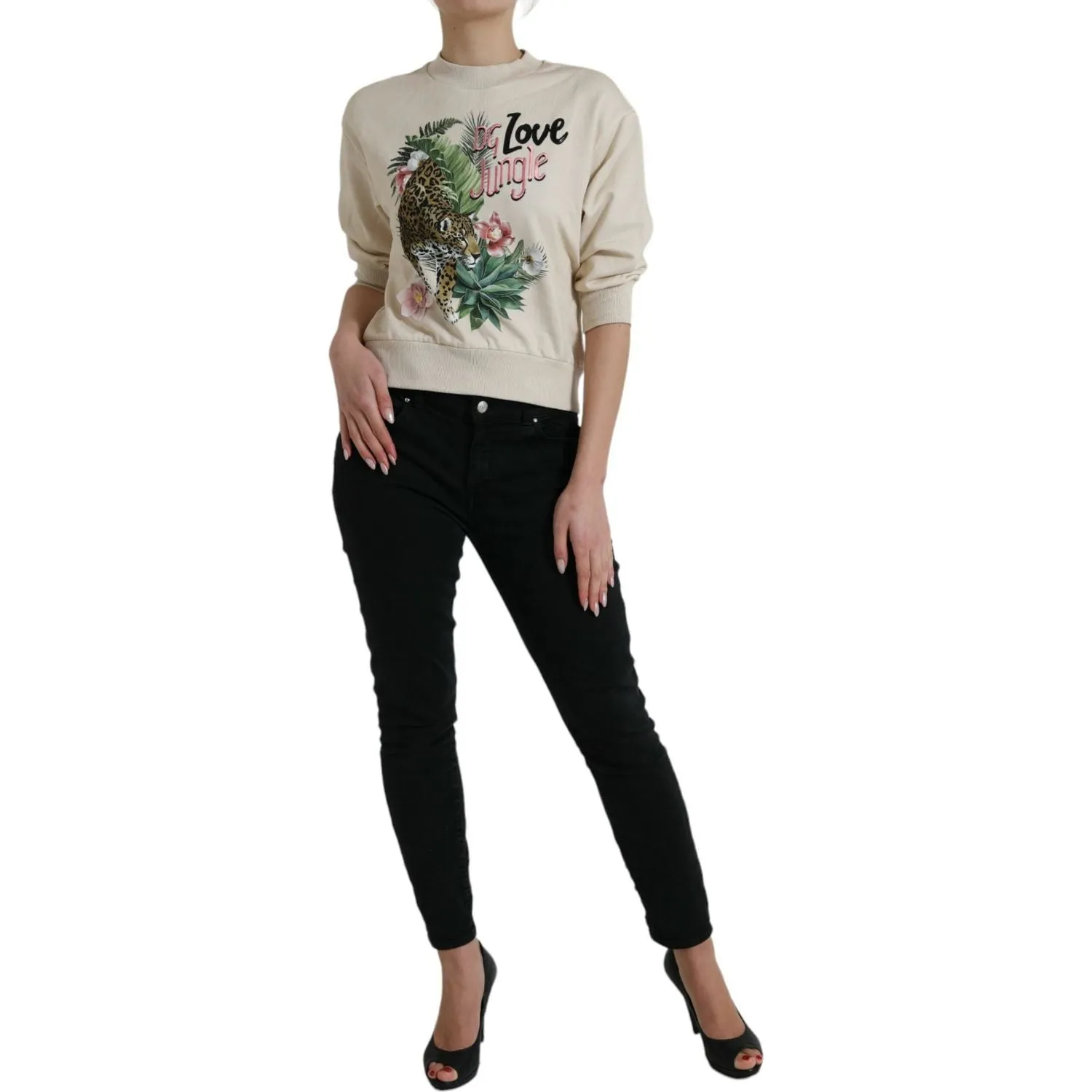 Dolce & Gabbana Elegant Jungle Print Crewneck Sweater