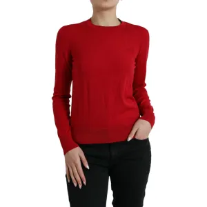 Dolce & Gabbana Radiant Red Wool Pullover Sweater