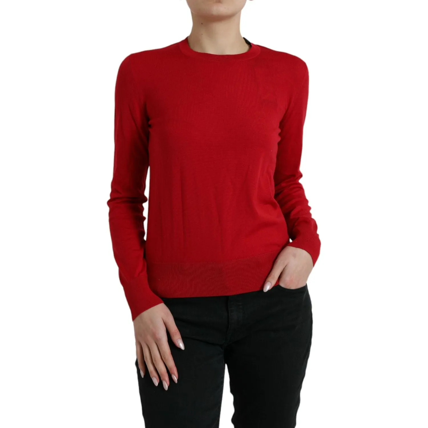 Dolce & Gabbana Radiant Red Wool Pullover Sweater