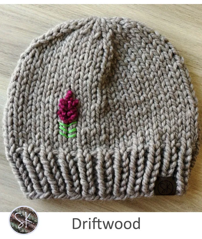 Fireweed Chunky Knit Hats | Flower Embroidered Hats