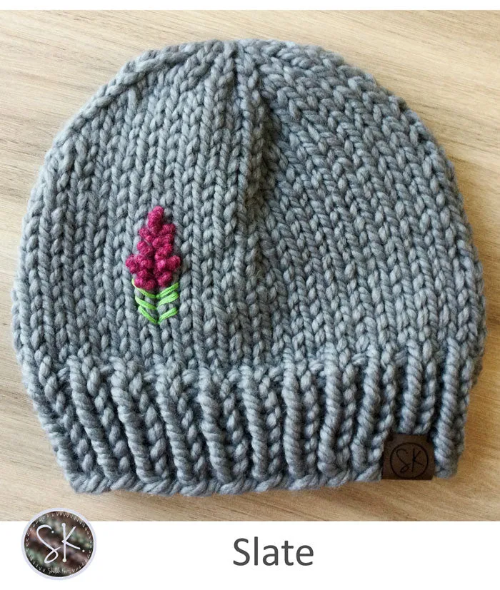 Fireweed Chunky Knit Hats | Flower Embroidered Hats