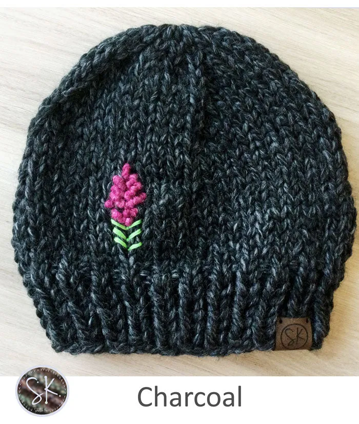 Fireweed Chunky Knit Hats | Flower Embroidered Hats