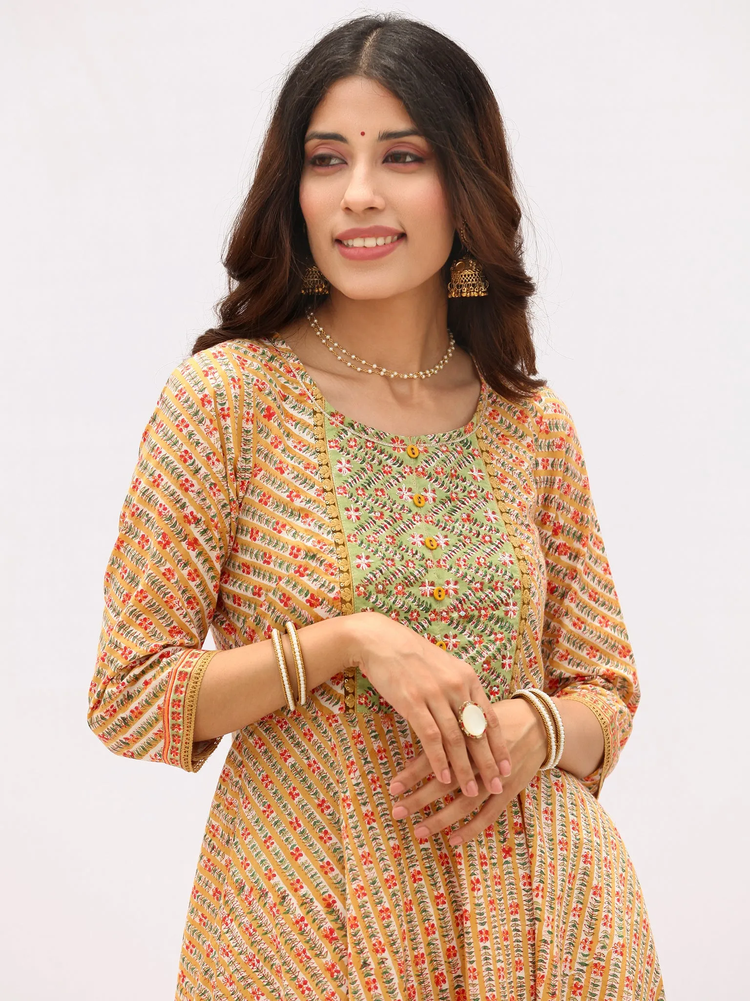 Fiza Sukoon Set Of Flared Kurta Pants Dupatta