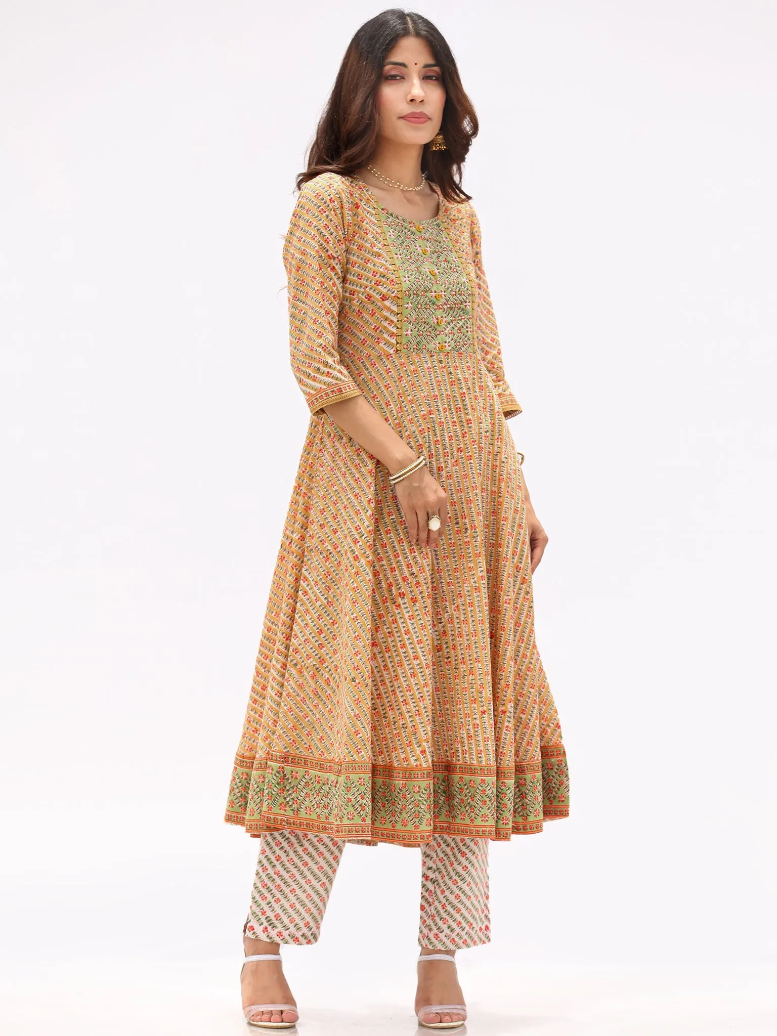 Fiza Sukoon Set Of Flared Kurta Pants Dupatta