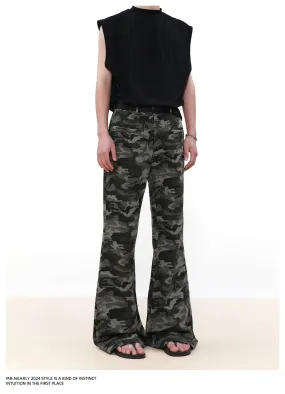 Flared Camo Print Pants