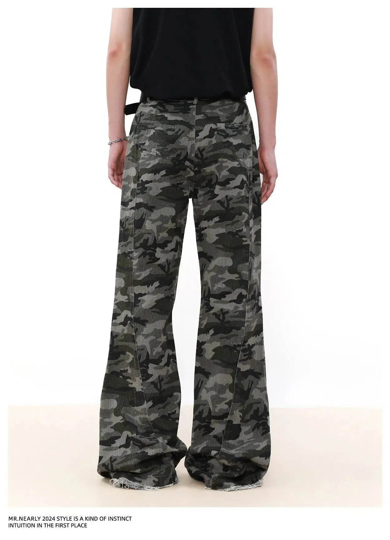 Flared Camo Print Pants