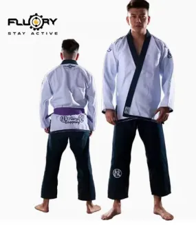 FLUORY BJJF03 JIU JITSU GI Size XS-XL WHITE UNISEX