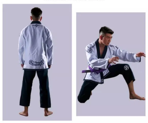 FLUORY BJJF03 JIU JITSU GI Size XS-XL WHITE UNISEX