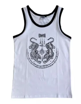 FLUORY TF19 MUAY THAI BOXING Vest Tank Top XS-XXXL White