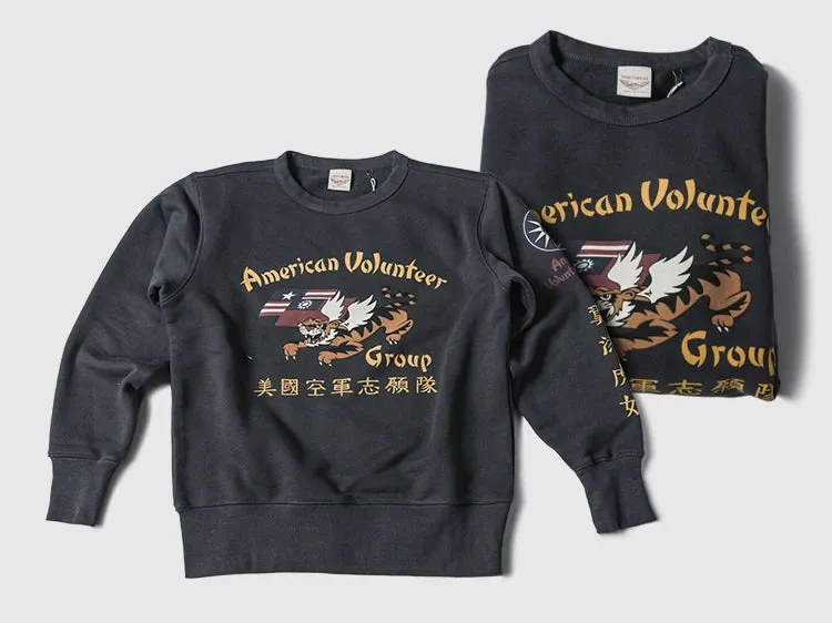 Flying Tigers Crew Neck Sweatshirts with Military Style