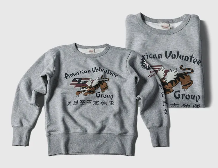 Flying Tigers Crew Neck Sweatshirts with Military Style