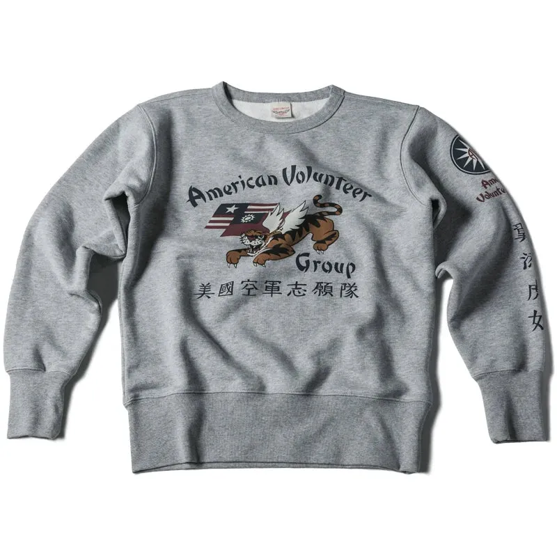 Flying Tigers Crew Neck Sweatshirts with Military Style