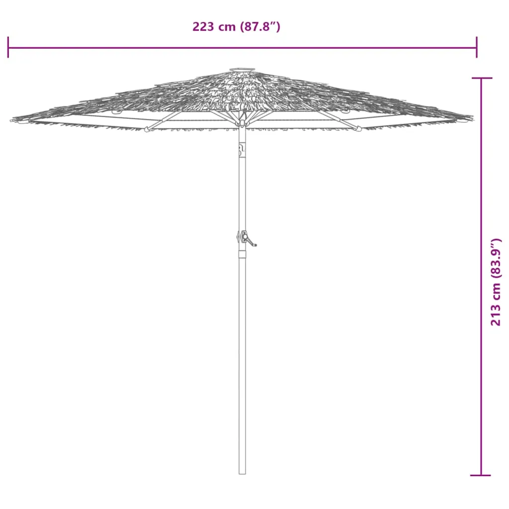 Garden Parasol with Steel Pole Blue 223x223x213 cm