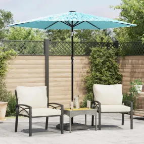 Garden Parasol with Steel Pole Blue 223x223x213 cm