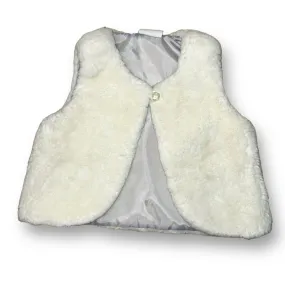 Girls Crazy 8 Size 4T Off-White Sherpa Button Vest