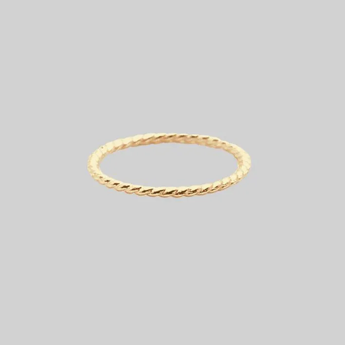 Gold Twisted Midi Ring - 14K Gold plated