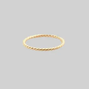 Gold Twisted Midi Ring - 14K Gold plated