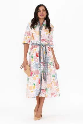 Grace Pink Jungle Cotton Poplin Dress