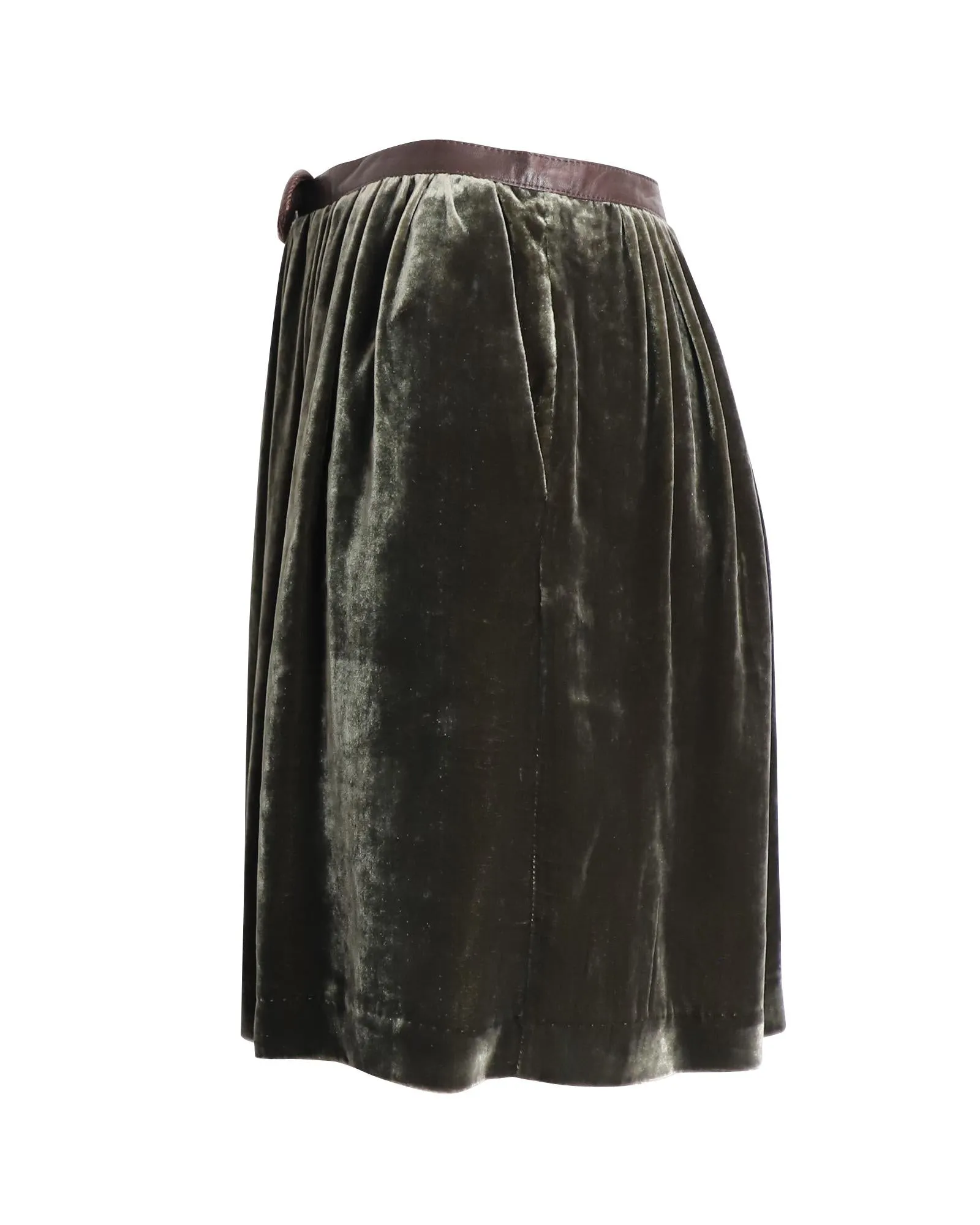 Green Velvet Bow Skirt