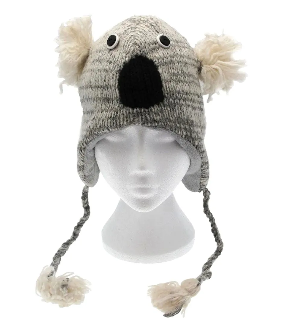 Grey Koala Woolen Animal Hat, Nepal