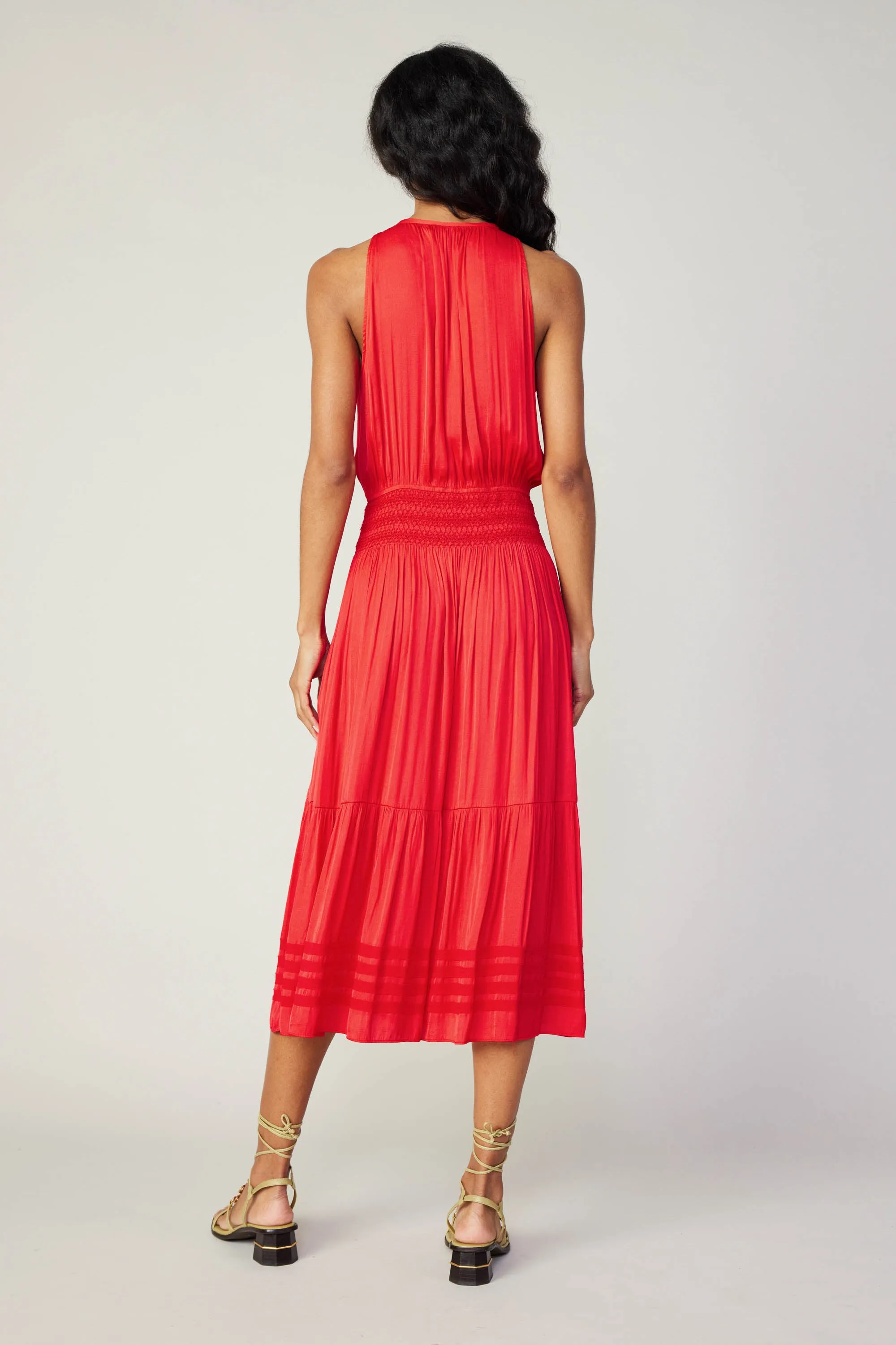 Halter Smocked Midi Dress